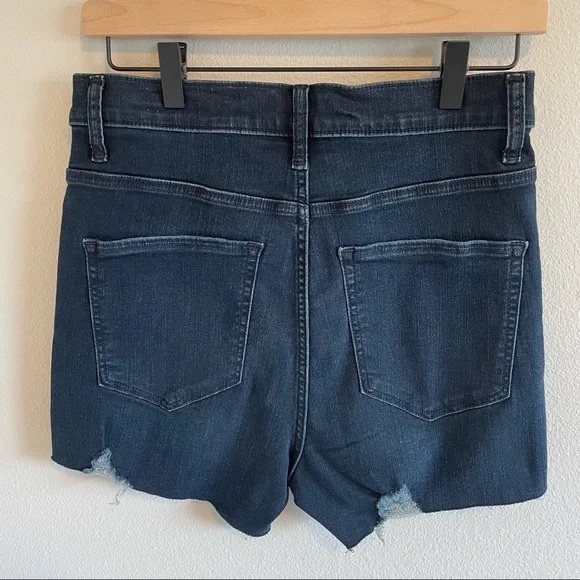 Express Jean Shorts Super High Rise Stretch Distressed Shorts - Picture 3 of 4